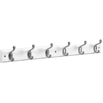 National Hardware B8170 S827-105 Hook Rail, 6-Hook, Wood, Satin Nickel