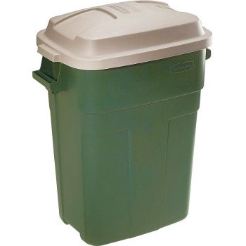 Rubbermaid 297900EGRN Trash Can, 30 gal Capacity, Plastic, Evergreen, Snap-Fit Lid Closure