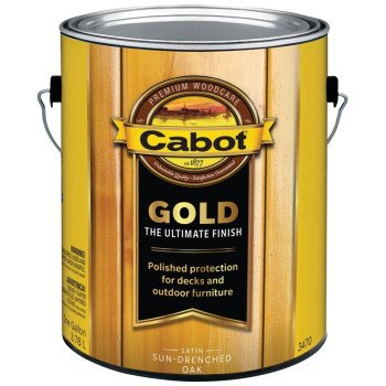 Cabot 140.0003470.007 Wood Conditioning Stain, Gold Satin, Liquid, Sun Drenched Oak, 1 gal, Can