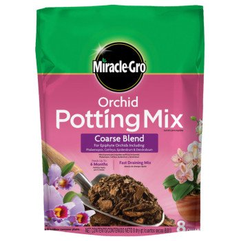 Miracle-Gro 74778300 Orchid Potting Mix Coarse Blend, 8 qt Bag