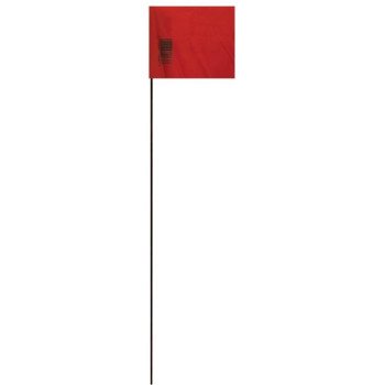 Hy-Ko SF-21/RD Safety/Boundary Stake Flag, 21 in L, 1-1/2 in W, Red, Vinyl