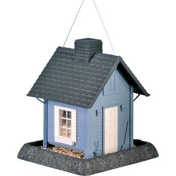 North States 9085 Wild Bird Feeder, Cozy Cottage, 5 lb, Plastic, Blue/Gray, 11-1/2 in H, Pole Mounting