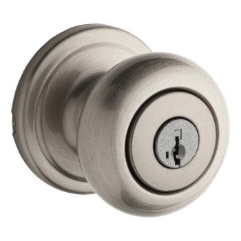 Weiser Troy Series GA531 T15 SMT MS Entry Door Knob, 2-1/16 in Dia Knob, Satin Nickel