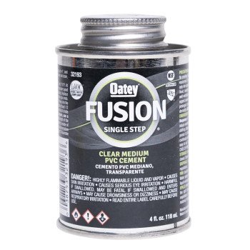 Oatey Fusion 321931 Cement, 4 oz Can, Liquid, Clear