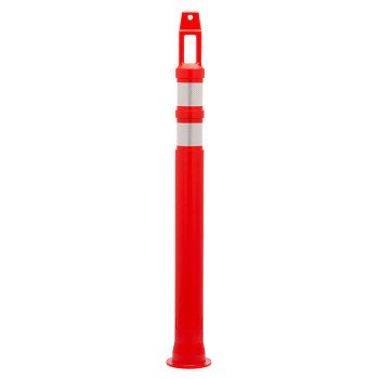 JBC D-TOP+3M D-Top Delineator, 42 in H Cone, Polyethylene Cone, Red Orange Cone