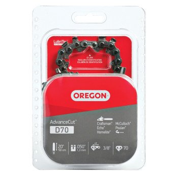 Oregon D70 Chainsaw Chain, 20 in L Bar, 0.05 Gauge, 3/8 in TPI/Pitch, 70-Link