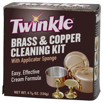 Twinkle 525105 Brass and Copper Cleaning Kit, 4.4 oz, Paste, Lemon, Greenish Yellow