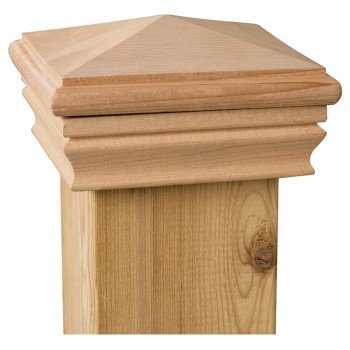 Maine Ornamental 72890 Post Cap, High Point Top, 4 in L, 4 in W, Cedar