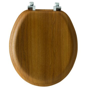 Bemis Natural Reflections Series 19601CP378 Toilet Seat, Elongated, Wood Veneer, Natural Oak