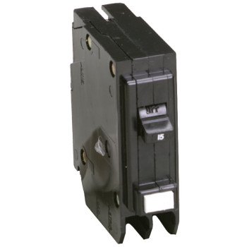 Eaton BRP115GF Circuit Breaker, GFCI, Plug-In, 15 A, 1-Pole, 120/240 VAC, Trip-To-Center Trip, Plug