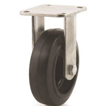 Dh Casters C-MHD5MRR Rigid Caster, 5 in Dia Wheel, 2 in W Wheel, Rubber Wheel, 400 lb