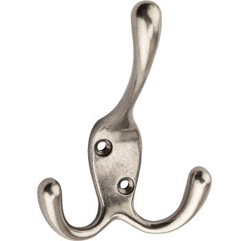 National Hardware V1442 Series N337-208 Robe Hook, 3-Hook, Zinc, Satin Nickel, Screw Mounting