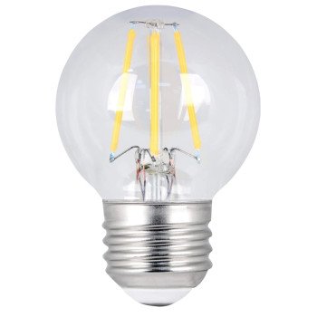 Feit Electric BPGM40/927CA/FIL LED Bulb, Globe, G16.5 Lamp, 40 W Equivalent, E26 Lamp Base, Dimmable, Clear, 2/PK