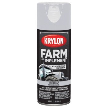 Krylon K01942000 Farm Equipment Spray, High-Gloss, Ford Gray, 12 oz