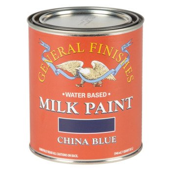 GENERAL FINISHES QCHB Milk Paint, Flat, China Blue, 1 qt Can