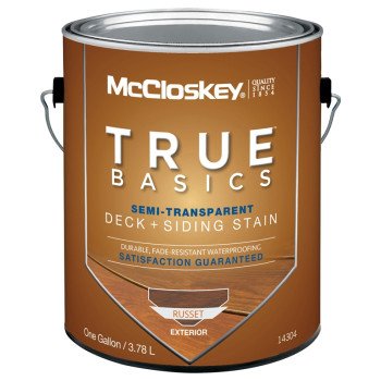 McCloskey True Basics 080.0014304.007 Deck and Siding Stain, Russet, Liquid, 1 gal