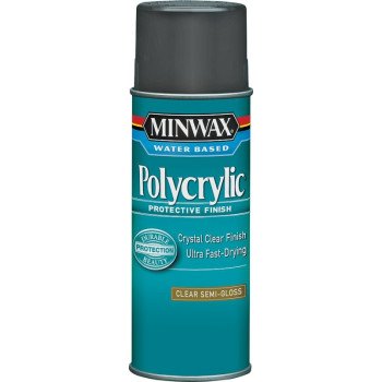 Minwax Polycrylic 34444000 Protective Finish Paint, Semi-Gloss, Liquid, Crystal Clear, 11.5 oz, Aerosol Can