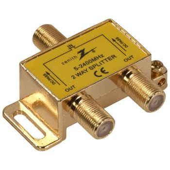 Zenith VS3001SP2W Coax Splitter, 2400 MHz, 1 Video Input, 2 Video Output