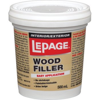 LePage 462073 Wood Filler, Solid, Tan, 500 mL Tub