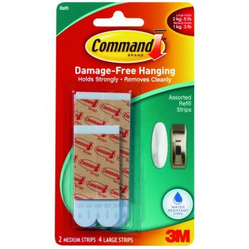 Command 17615B Replacement Strip, White, 3 to 5 lb