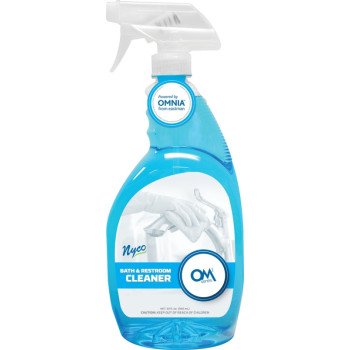 nyco Omnia OM108-QPS9 Bathroom Cleaner, 1 qt Bottle, Liquid, Rain Fresh, Blue