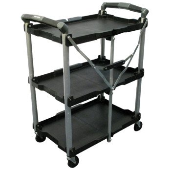 Olympia Tools PACK-N-ROLL Series 85-188 Service Cart, 65 lb per level, 15 in OAW, 34 in OAH, 26-1/8 in OAD, Aluminum, Black