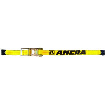 Ancra 500 Series 48987-20 Strap, 3 in W, 27 ft L, Polyester, Yellow, 5400 lb Working Load, Hook End