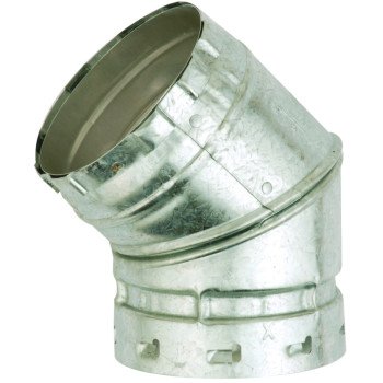 AmeriVent 3E45 Elbow, 3 in Connection, 0.018/0.012 Gauge, Aluminum/Steel, Galvanized