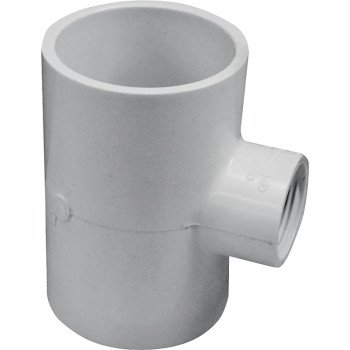 IPEX 035878 Reducing Tee, 2 x 2 x 3/4 in, Socket x Socket x FNPT, PVC, White, SCH 40 Schedule