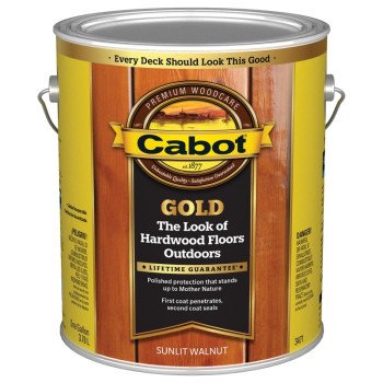 Cabot 140.0003471.007 Wood Conditioning Stain, Gold Satin, Liquid, Sun Lit Walnut, 1 gal, Can