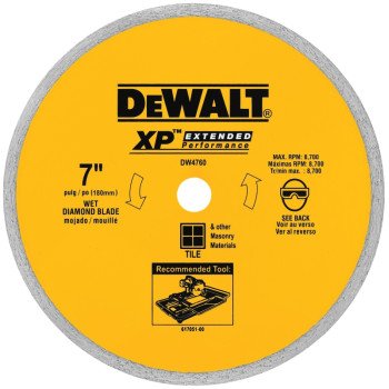 DeWALT DW4760 Saw Blade, 7 in Dia, 5/8 in Arbor, Segmented Rim