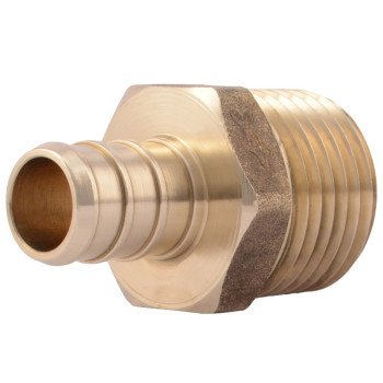 SharkBite UC120LFA Hose to Pipe Adapter, 1/2 in, PEX Barb x MNPT, DZR Brass, 200 psi Pressure