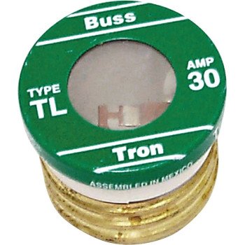 Bussmann BP/TL-30 Plug Fuse, 30 A, 125 V, 10 kA Interrupt, Plastic Body, Time Delay Fuse