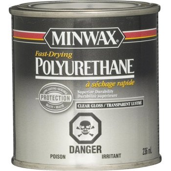 Minwax 300014444 Polyurethane, Gloss, Liquid, Clear, 0.5 pt, Can