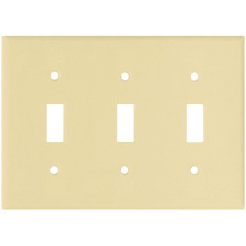 Eaton Wiring Devices 2141V-BOX Wallplate, 4-1/2 in L, 6.37 in W, 3 -Gang, Thermoset, Ivory, High-Gloss