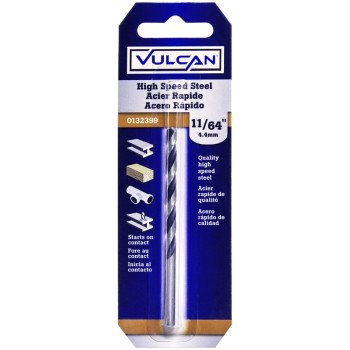 Vulcan 230941OR Jobber Drill Bit, 11/64 in Dia, 3-1/4 in OAL, Straight Shank