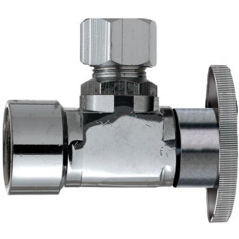 Plumb Pak PP51PCLF Shut-Off Valve, 1/2 x 3/8 in Connection, FIP x Compression, Brass Body