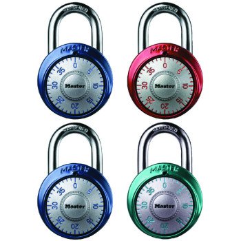 Master Lock 1561DAST Dial Padlock, 9/32 in Dia Shackle, 3/4 in H Shackle, Steel Shackle, Metal Body, Anodized