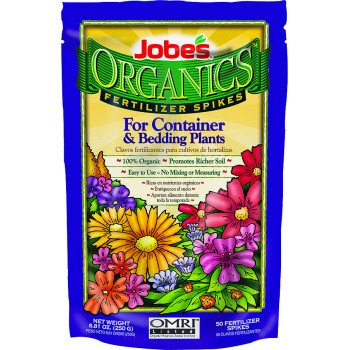 Jobes 6128 Container and Bedding Plant Organic Fertilizer Bag, Spike, 3-5-6 N-P-K Ratio