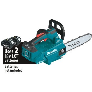 Makita XCU08Z Brushless Chainsaw, Tool Only, 18 V, Lithium-Ion, 14 in L Bar, 3/8 in Pitch, 90PX, 90PX Chain