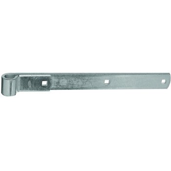 National Hardware N130-799 Strap Hinge, 14 in L x 1.52 in W Dimensions, 1/4 in Thick Leaf, Steel, Zinc, 200 lb