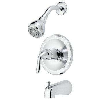 Boston Harbor TQ-F1214517CP Tub/Shower, Fixed Mount Showerhead, 1.75 gpm Showerhead, 1 Spray Settings, 1-Handle