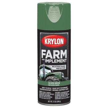 Krylon K01943000 Farm Equipment Spray, High-Gloss, Oliver Green, 12 oz