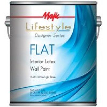 Majic Paints 8-1811-1 Interior Paint, Flat Sheen, White, 1 gal, Can, 350 sq-ft Coverage Area