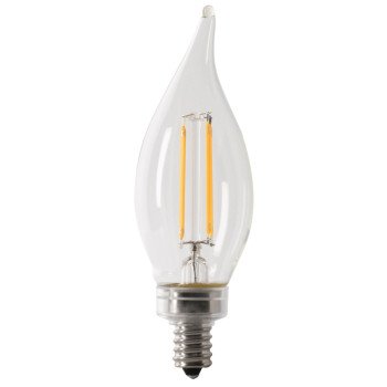 Feit Electric CFC40/927CA/FIL/6 LED Bulb, Decorative, Flame Tip Lamp, 40 W Equivalent, E12 Lamp Base, Dimmable