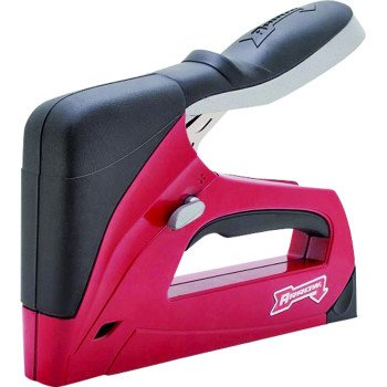 Arrow T50RED Professional Manual Staple Gun, T50 Staple, 6 to 14 mm W Crown, Aluminum Staple, Red