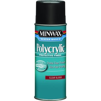 Minwax Polycrylic 35555000 Protective Finish Paint, Gloss, Liquid, Crystal Clear, 11.5 oz, Aerosol Can