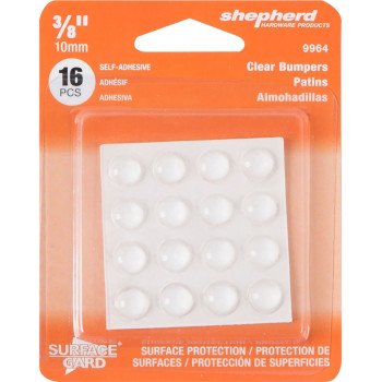 Shepherd Hardware 9964 Furniture Pad, Vinyl, Clear, 3/8 in Dia, 1/4 in Thick, Round