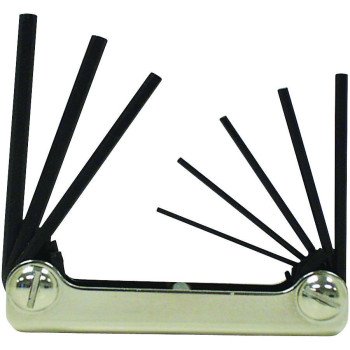 Eklind 20812 Hex Key Set, Includes: 3/32 to 1/4 in Keys, 8-Piece, Steel, Black