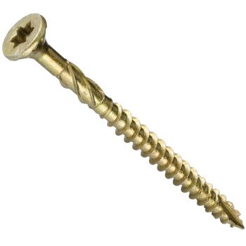 GRK Fasteners R4 103101 Screw, #9 Thread, 2-1/2 in L, W-Cut Thread, Countersunk Head, Star Drive, Steel, Climatek-Coated